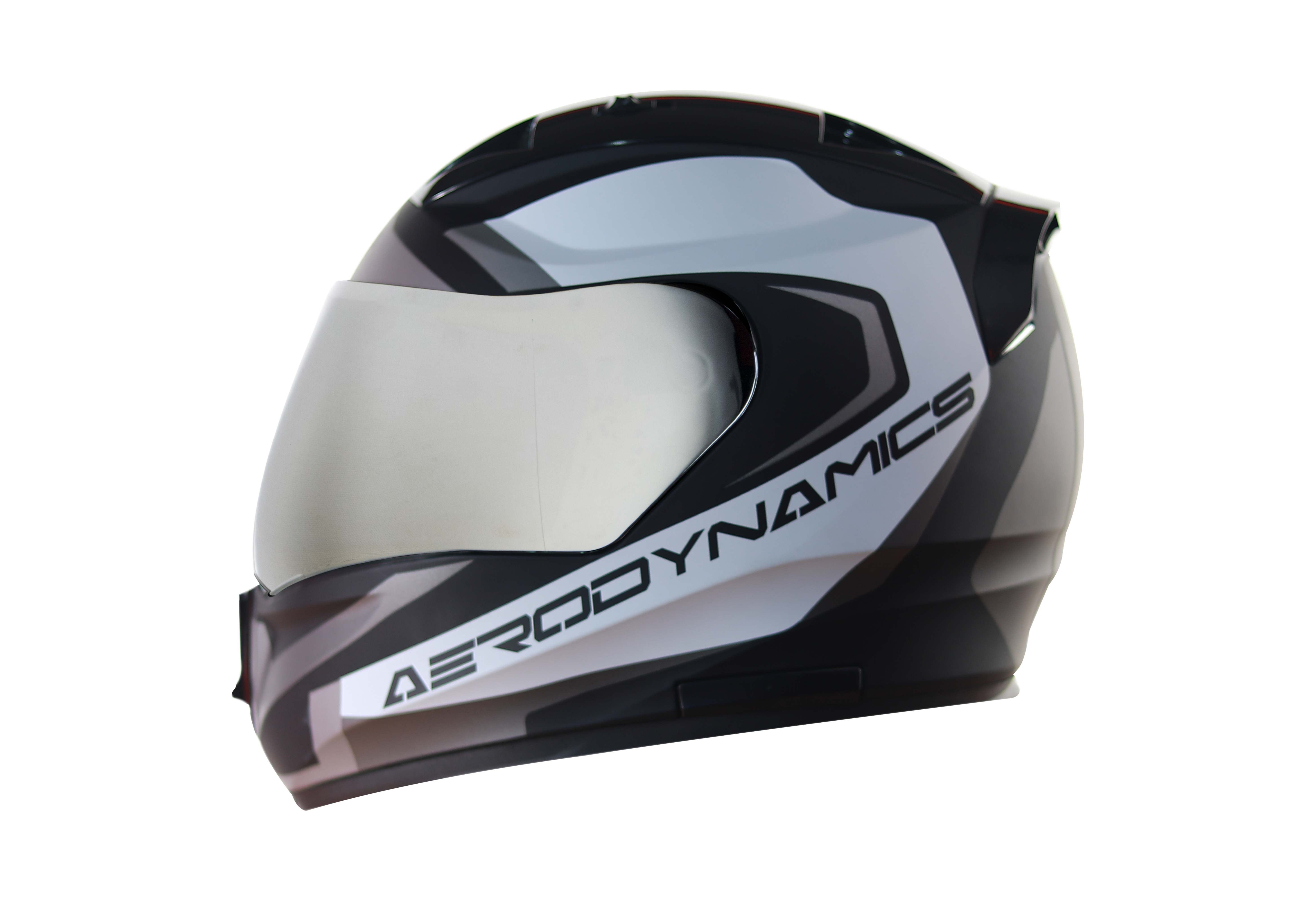 SA-1 Aerodynamics Mat Black With Grey (Fitted With Clear Visor Extra Silver Chrome Visor Free)